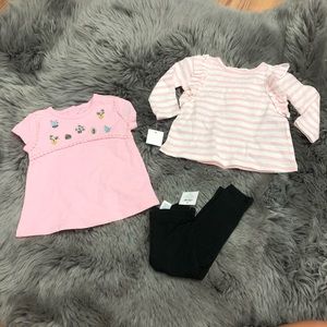 Little Me | Girls 3 Piece Summer Set | Succulents | 12 Months